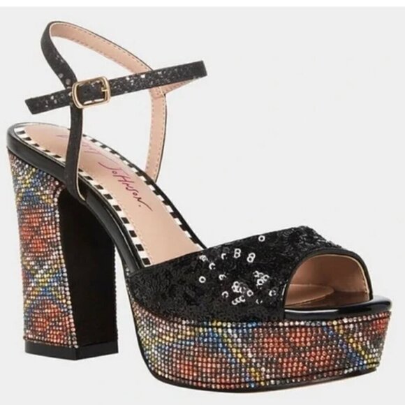 Betsey Johnson Alaia Shoes Plaid Print Platform Sandal NIB 7 - Picture 1 of 10